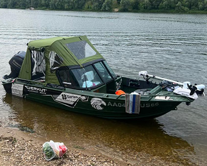 Ходовой тент Комфорт на железную лодку BERKUT S-Jacket 2018 г.в.